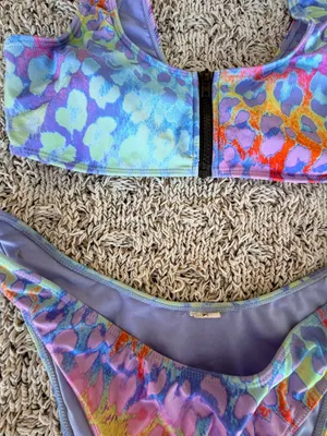 Forever 21 | Blue Rainbow Cheetah Print Bikini Set | L thumbnail 5