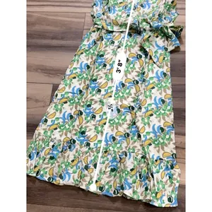 NWT Retro‎ Fruit Print Midi Dress Ruffle Flutter Sleeve Tie Waist M TulipB thumbnail 8