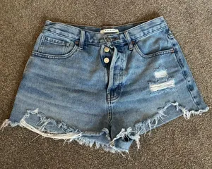 PacSun Blue Denim Shorts Distressed thumbnail 1