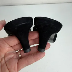 Tony Bianco 7.5 Zubi Black Kitten Heel Square Toe Mule‎ Suede Leather Minimalist thumbnail 9