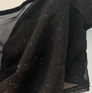 Mad rag Sheer Glitter Long Sleeve Crop Top thumbnail 3
