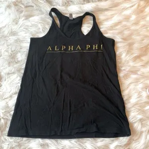Mr. Alpha Phi 2016 Black and Gold Tank Top Size Large thumbnail 1