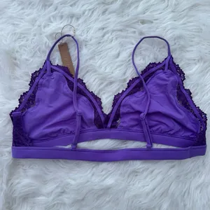 Skims Fits Everybody Lace Triangle Bralette Ultra Violet Multi Size XL thumbnail 4