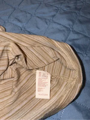 Free People Beige Striped Crop Top with Neon Floral Embroidery-mushroom combo thumbnail 4