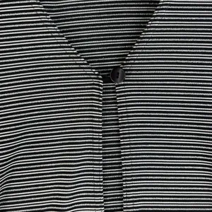 A Byer Vintage Y2K 90s Large Cardigan Single Button Metallic Striped Black White USA thumbnail 4