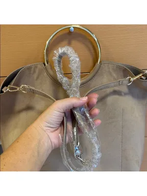 Banana Republic beige Nude gold O Ring Handle Tote Bag with crossbody thumbnail 3