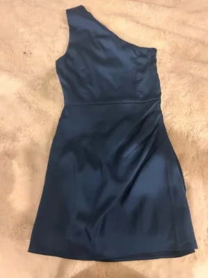Lulus min homecoming dress blue satin thumbnail 4