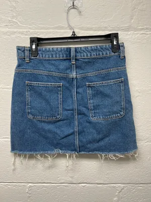 Zara Button-Front Blue Denim Mini Skirt thumbnail 3