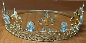 Gold Tiara with Crystal Accents thumbnail 1