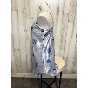 Vintage New Private Luxuries Blue Floral Nightgown Size Med thumbnail 5
