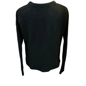 Gap Alpaca Wool Blend Chunky Knit Women's Sweater Black Crew Neck Pullover S thumbnail 2