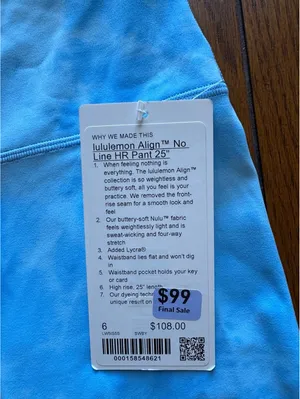 Lululemon Align No Line High Rise 25” Smoothie Wash Blueberry Size 6 NWT thumbnail 4