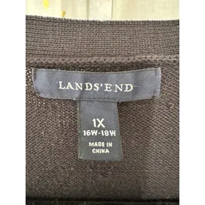 Land's End Women's Tight Knit Classic Button Down Cardigan 1X thumbnail 4