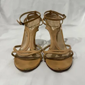 Bottega Veneta Nude Leather Strappy Stiletto Sandals Heels 39 Italy thumbnail 2
