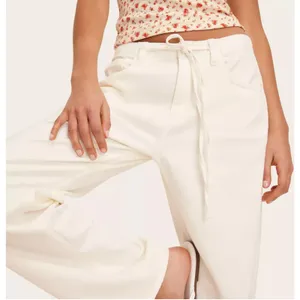 Parke x Target Women's White Cream Mid-Rise Drawstring Baggy Jeans Size 12 NWT thumbnail 9