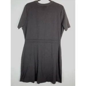 Merokeety Dress XL Black Gold Button Short Sleeve Knit Preppy Career Mini thumbnail 13
