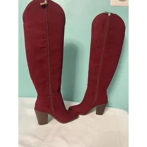Jessica Simpson Ravyn Women's Over-The-Knee Zipper Boots Burgundy Size‎ 5 thumbnail 5