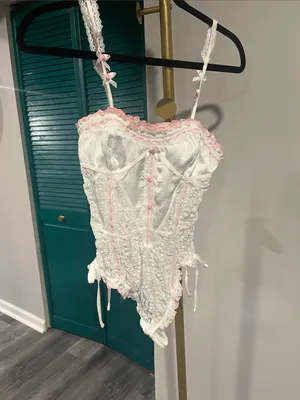 FREE PEOPLE NWT Sweet Cheeks Bodysuit / White Combo thumbnail 9