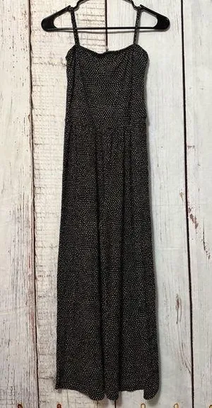 Billabong Women's Adjustable Rayon Black Printed Wide Leg Jumpsuit Size Small thumbnail 1