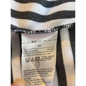 Banana Republic Womens Black White Striped Pencil Skirt Size 12 Stretch Knit thumbnail 6