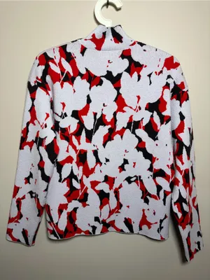 Anthropologie Lizzie Mock Neck Floral Knit Sweater Small thumbnail 7
