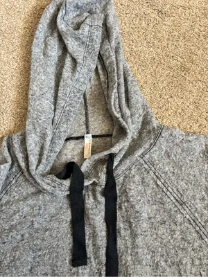 Free People FP Movement Gray Lightweight Cropped Hoodie with Drawstring thumbnail 7