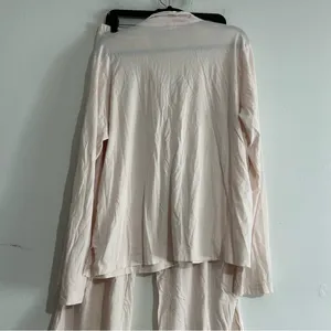 Skin Organic Pima Cotton Long Pajama Set Pink Size 4 XL thumbnail 8