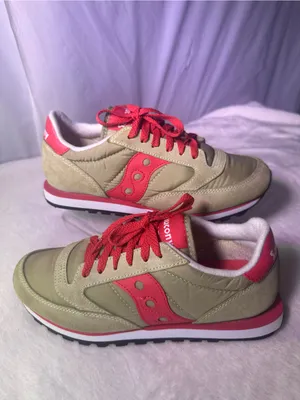 Saucony Women's Olive and Pink Low-Top Sneakers thumbnail 2