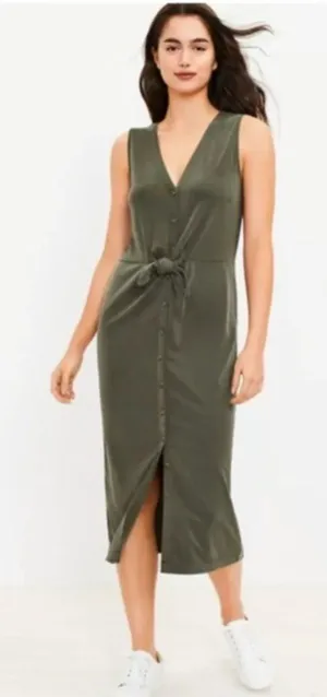 LOFT Lou & Tie Waist Midi Dress thumbnail 1