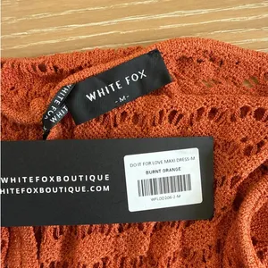 White Fox Maxi Dress Crochet Sleeveless Y Back Do It For Love Size M Orange thumbnail 3