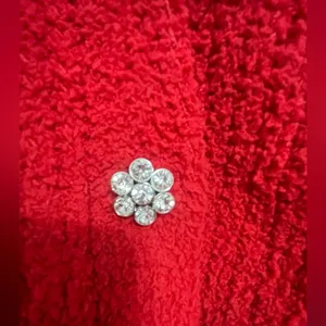No Boundaries Red Knit Cardigan Rhinestone Buttons Size L (11–13) (A189)✨ thumbnail 6