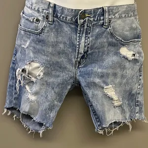 American Eagle Light Wash Distressed Faded Flex Skinny Jean Shorts- Size 34 thumbnail 1