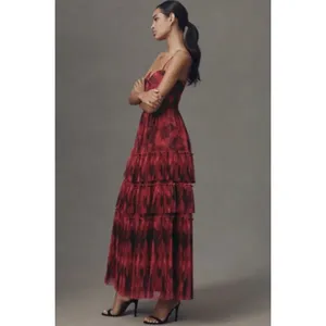 Hutch Madelina Pleated Tulle Tiered Maxi Dress Size 6 $398 NWT thumbnail 4