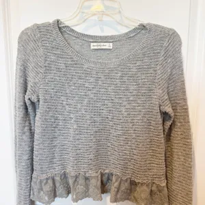 Abercrombie & Fitch Y2K Lace Trim Long Sleeve Top Size Small 2010 Mall Brand thumbnail 2