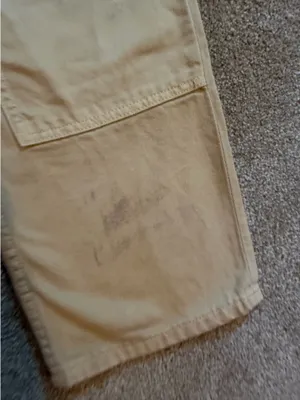 ZARA Cream Straight Leg Cargo Pants thumbnail 3