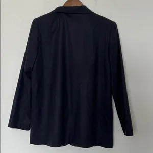 Sag Harbor 100% Wool Navy Blazer Women Petite 12P Tailored Single Button thumbnail 2
