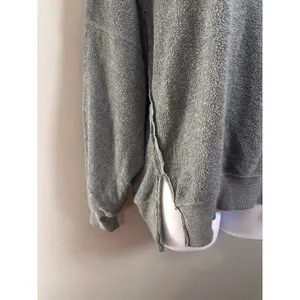 American Eagle‎ Seriously Huggable Sherpa Oversized Sweatshirt Gray XS thumbnail 3