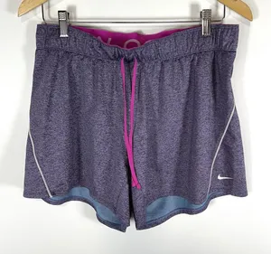 Nike dri-fit Purple drawstring shorts Women's Size Medium Athletic‎ Running thumbnail 1