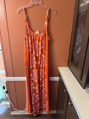 BloomChic Orange & Pink Floral Maxi Jumpsuit thumbnail 4