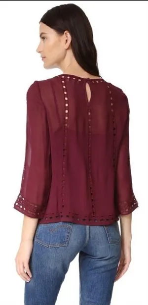 Joie Raisin Gaiane Embroidered Eyelet Blouse thumbnail 1