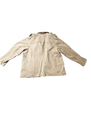Philosophy Republic Faux Suede Moto Jacket XL Cream Tan Open Front Zip Pockets thumbnail 5