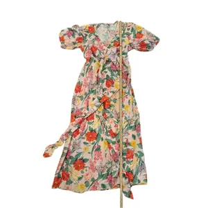 Old Navy Women's Floral Fit & Flare Maxi Dress Size M Multicolor Linen Bkend thumbnail 8