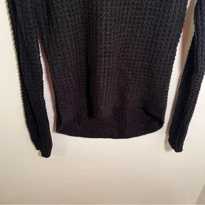 Ambiance Women's Size Medium Crewneck Loose Knit Sweater Black‎ High Low Hem thumbnail 3