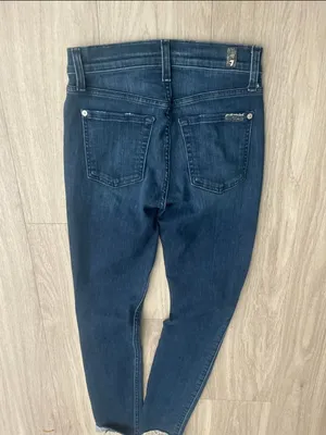 7 For All Mankind Dark Blue Skinny Jeans thumbnail 3