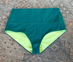 Athleta and Alicia Keys High-Waist Bikini Bottoms - Green & Lime thumbnail 1