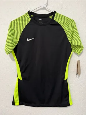 NWT Nike Women’s Black & Neon Green Short Sleeve Dri-FIT Athletic Top thumbnail 1