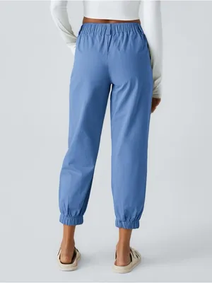 Halara Mid Rise Cotton Joggers with Pockets XS Blue NWOT thumbnail 2