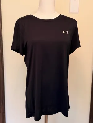 Under Armour heat gear black short sleeve loose fit top thumbnail 1