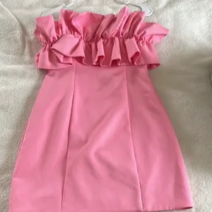 These Three Boutique Pink Ruffle Dress thumbnail 3