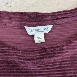 Coldwater Creek Purple Ribbed Knit Long Sleeve Scoop Neck Top XL 601984 thumbnail 4